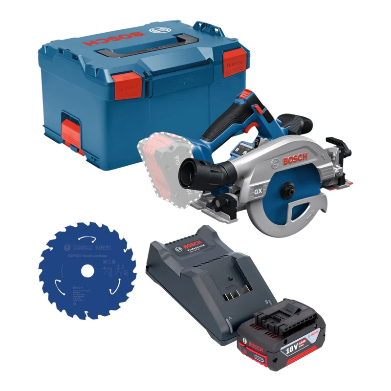 Bosch GKS 18V-57-2 GX Professional Akku Kreissäge 18 V 165 mm Brushless + 1x Akku 4,0 Ah + Ladegerät + L-Boxx