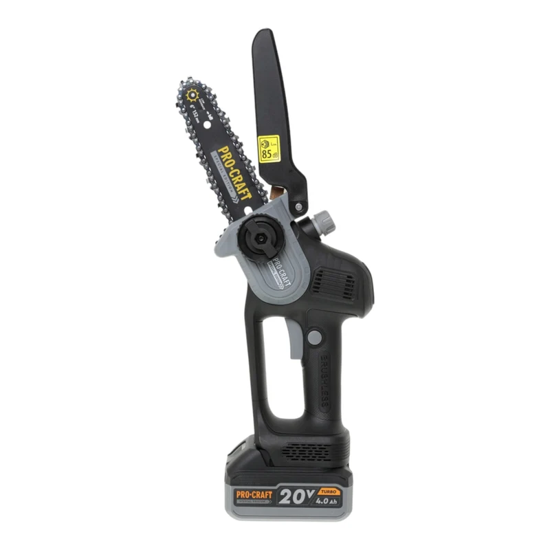 Procraft CCS20 Akku Mini Astsäge Kettensäge 20 V 152 mm Brushless Black Edition + 1x Akku 4,0 Ah + Ladegerät + Koffer
