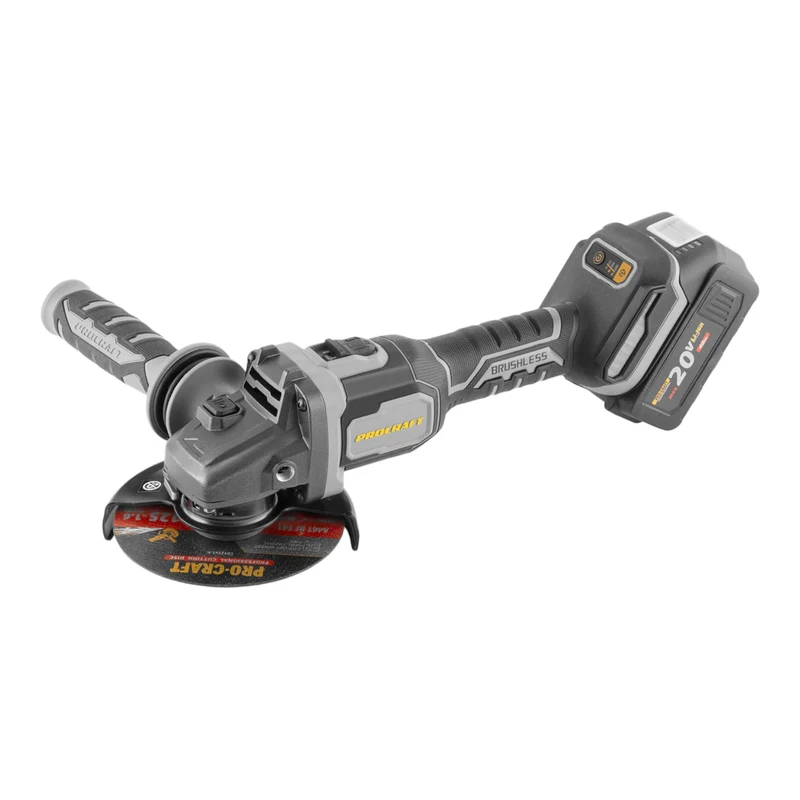 Procraft Industrial AG125B-1B-C Akku Winkelschleifer 20 V 125 mm Brushless + 1x Akku 4,0 Ah + Ladegerät + Koffer