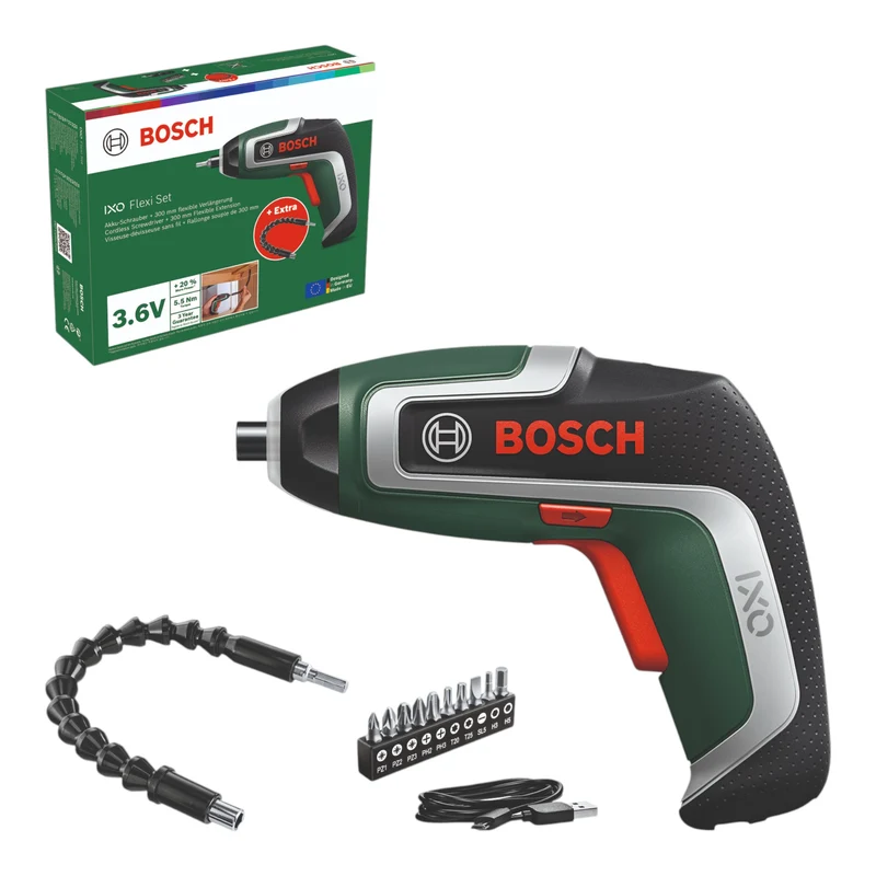 Bosch IXO 7 Flexi Set Akku Schrauber 3,6 V 5,5 Nm mit integriertem Akku ( 06039E000A )