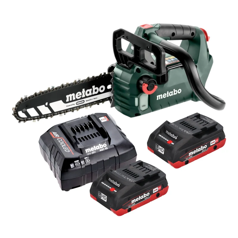 Metabo MS 18 LTX BL 25 Akku Kettensäge 18 V 25 cm Brushless + 2x LiHD Akku 4,0 Ah + Ladegerät