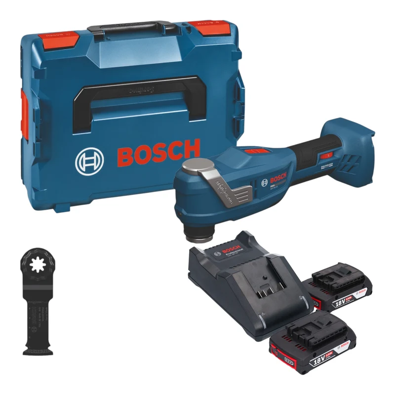 Bosch GOP 18V-30 Akku Multifunktionswerkzeug 18 V Starlock Plus Brushless + 2x Akku 2,0 Ah + Ladegerät + L-Boxx