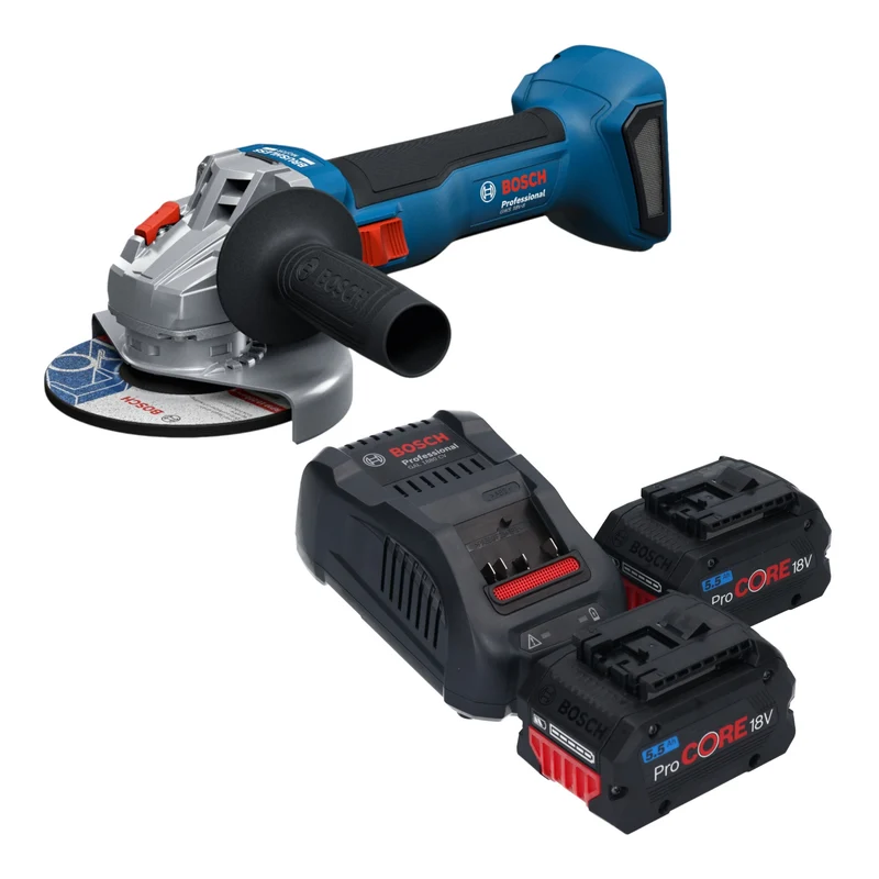 Bosch GWS 18V-8 Professional Akku Winkelschleifer 18 V 125 mm Brushless + 2x ProCORE Akku 5,5 Ah + Ladegerät