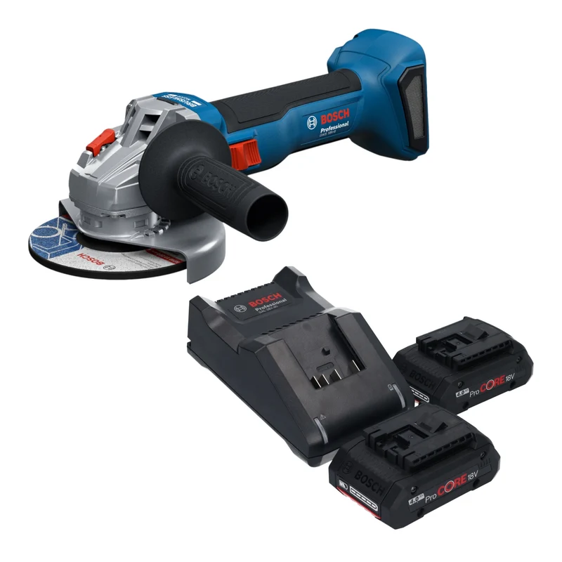 Bosch GWS 18V-8 Professional Akku Winkelschleifer 18 V 125 mm Brushless + 2x ProCORE Akku 4,0 Ah + Ladegerät