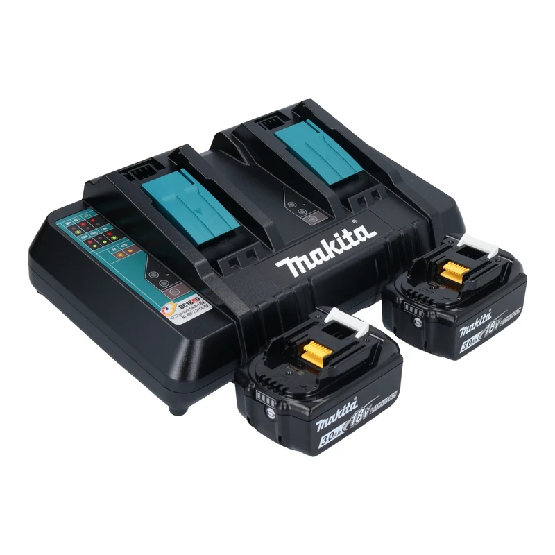 Makita DLM 466 PF2 Akku Rasenmäher 36 V ( 2x 18 V ) 46 cm Brushless + 2x Akku 3,0 Ah + Ladegerät