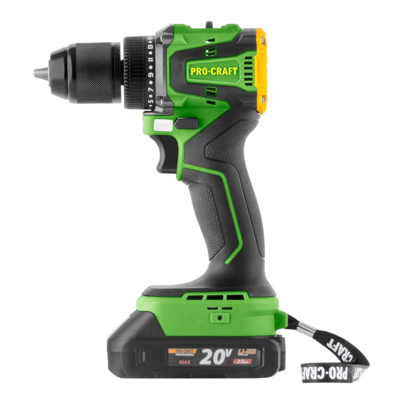 Procraft PA20Li Akku Bohrschrauber 20 V 50 Nm Brushless + 1x Akku 2,0 Ah + Ladegerät + Koffer