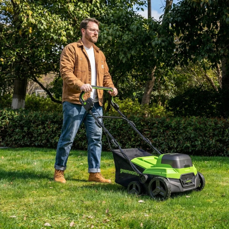 POWERALL 48V (24V x 2) Vertikutierer / Rasenlüfter 2-in-1 38cm - Ohne Akku