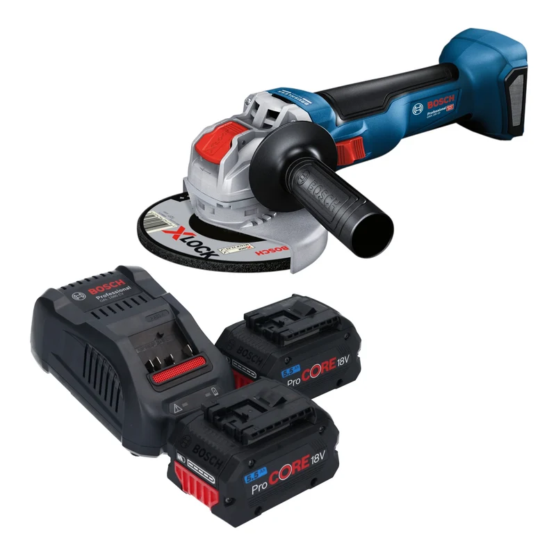 Bosch GWX 18V-10 Akku Winkelschleifer 18 V 125 mm Brushless + 2x ProCORE Akku 5,5 Ah + Ladegerät