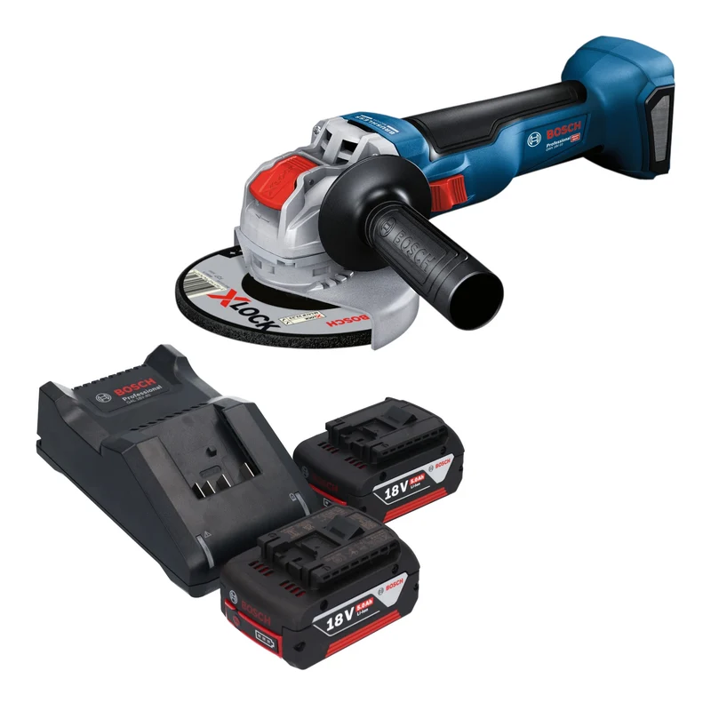 Bosch GWX 18V-10 Akku Winkelschleifer 18 V 125 mm Brushless + 2x Akku 5,0 Ah + Ladegerät