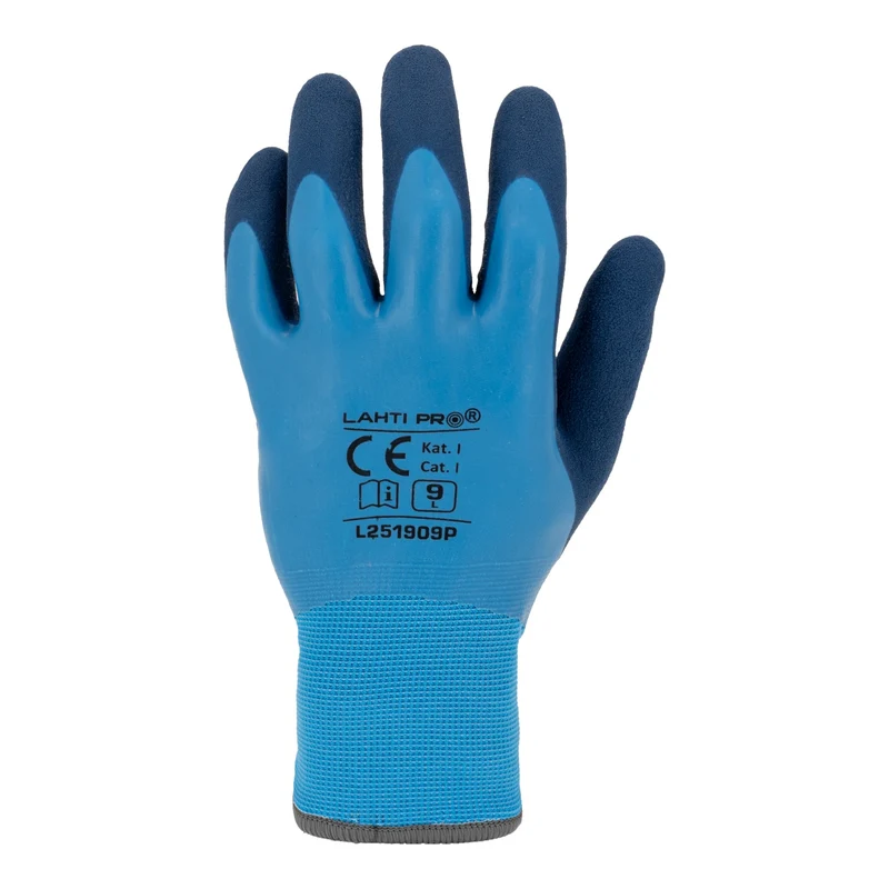 LAHTI PRO Latexbeschichtete Schutzhandschuhe mit Acryl Isolierung Größe 9 ( L251909K ) blau