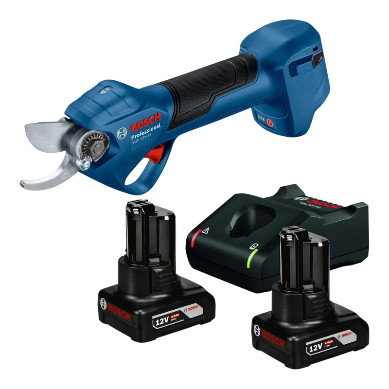 Bosch GGP 12V-25 Akku Gartenschere 12 V 25 mm Brushless + 2x Akku 4,0 Ah + Ladegerät