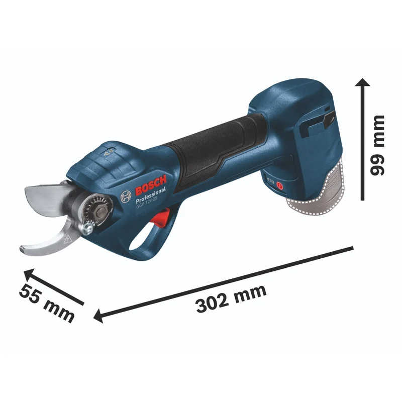Bosch GGP 12V-25 Akku Gartenschere 12 V 25 mm Brushless + 1x Akku 6,0 Ah - ohne Ladegerät