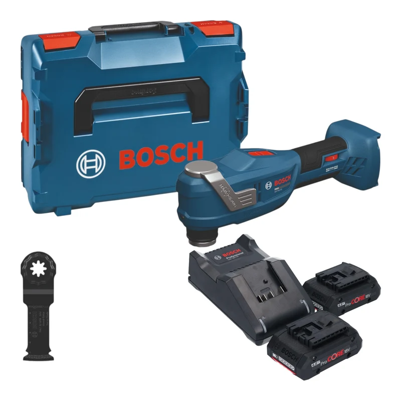 Bosch GOP 18V-30 Akku Multifunktionswerkzeug 18 V Starlock Plus Brushless + 2x ProCORE Akku 4,0 Ah + Ladegerät + L-Boxx