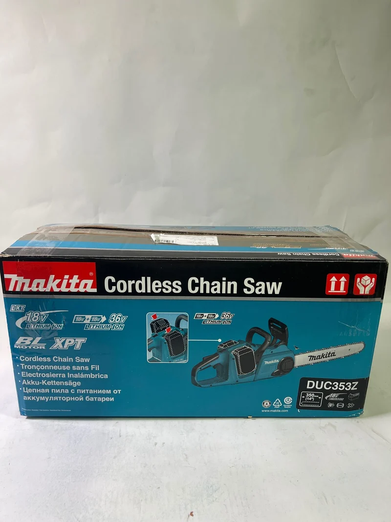 Makita DUC 353 Z Akku Kettensäge 36V ( 2x18V ) Brushless 35 cm Solo - ohne Akku, ohne Ladegerät - Gebraucht