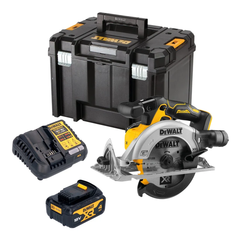 DeWalt DCS 565 M1T Akku Handkreissäge 18 V 165 mm Brushless + 1x Akku 4,0 Ah + Ladegerät + TSTAK