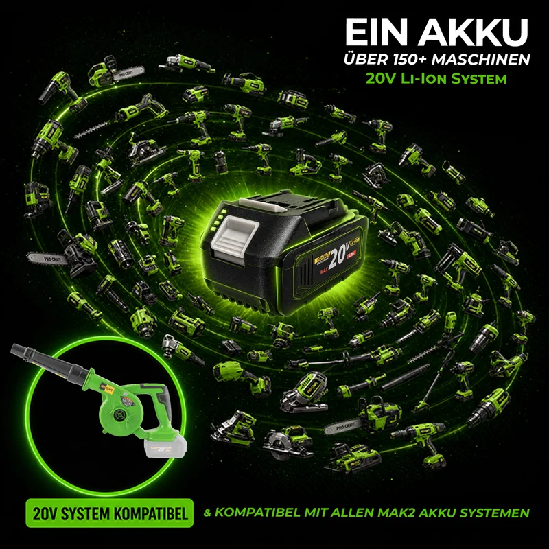 Procraft PB22bb Akku Laubbläser 20 V Solo - ohne Akku, ohne Ladegerät