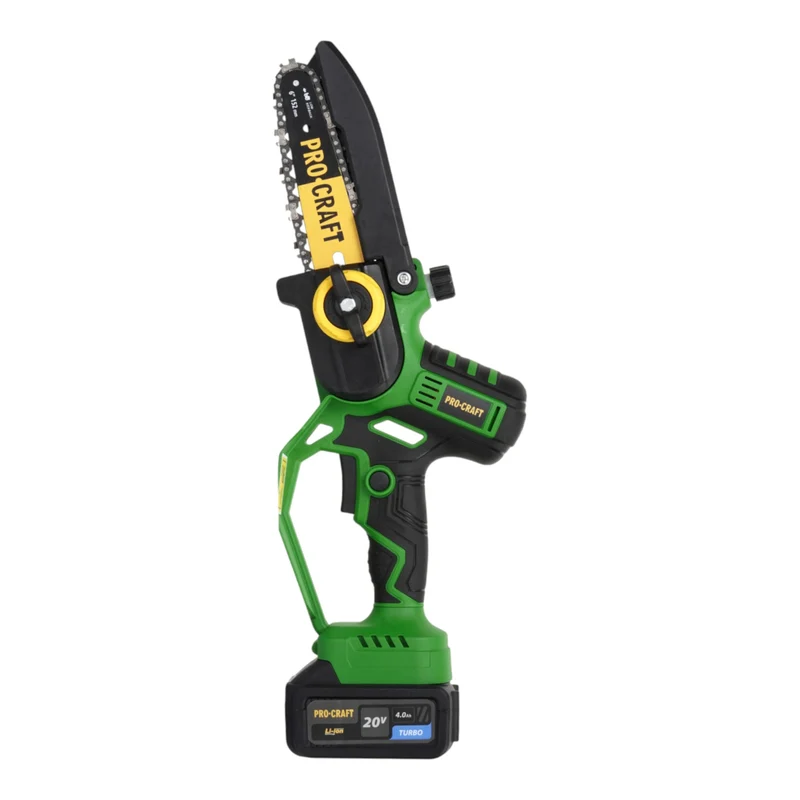 Procraft PKA32Li Akku Kettensäge 20 V 203 mm Brushless + Teleskop Verlängerung Aufsatz + 1x Akku 4,0 Ah + Ladegerät + Koffer