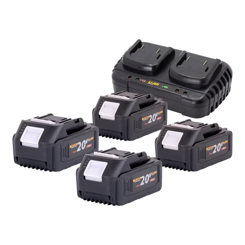 Procraft PLM20bb Akku Rasenmäher 40 V ( 2x 20 V ) 370 mm Brushless + 4x Akku 4,0 Ah + Ladegerät
