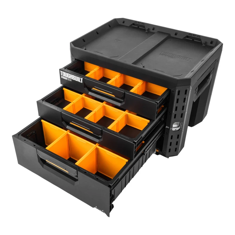 Toughbuilt STACKTECH Werkzeug Box abschliessbar mit 3 Schubladen 533 x 406 x 395 mm ( TB-B1-D-73 )