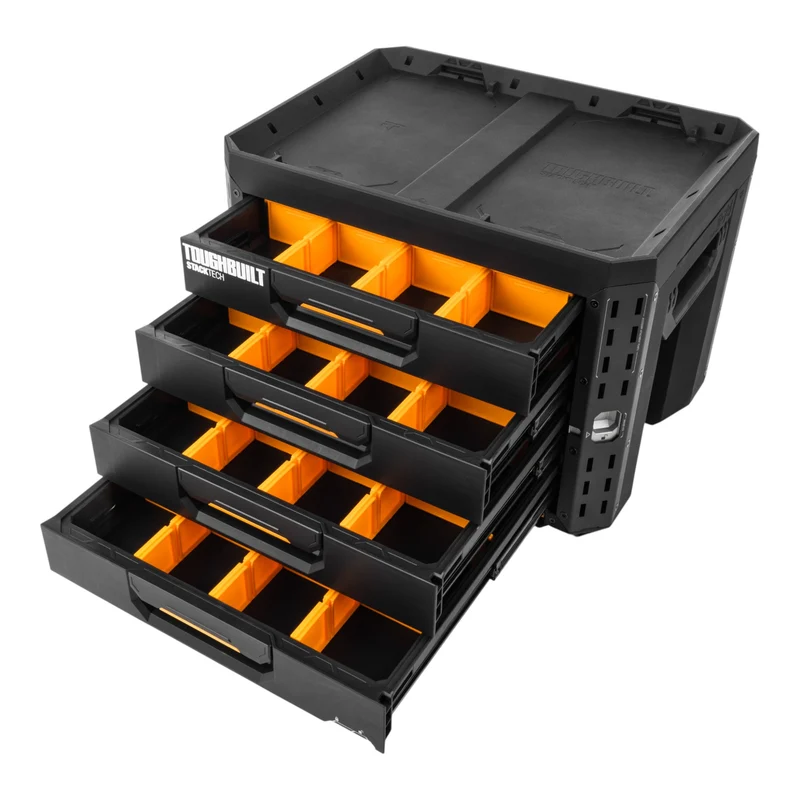 Toughbuilt STACKTECH Werkzeug Box abschliessbar mit 4 Schubladen 533 x 406 x 395 mm ( TB-B1-D-74 )