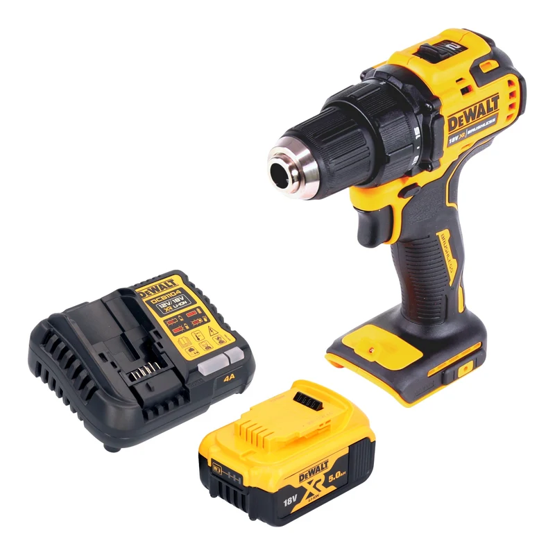 DeWalt DCD 708 P1 Akku Bohrschrauber 18 V 65 Nm Brushless + 1x Akku 5,0 Ah + Ladegerät