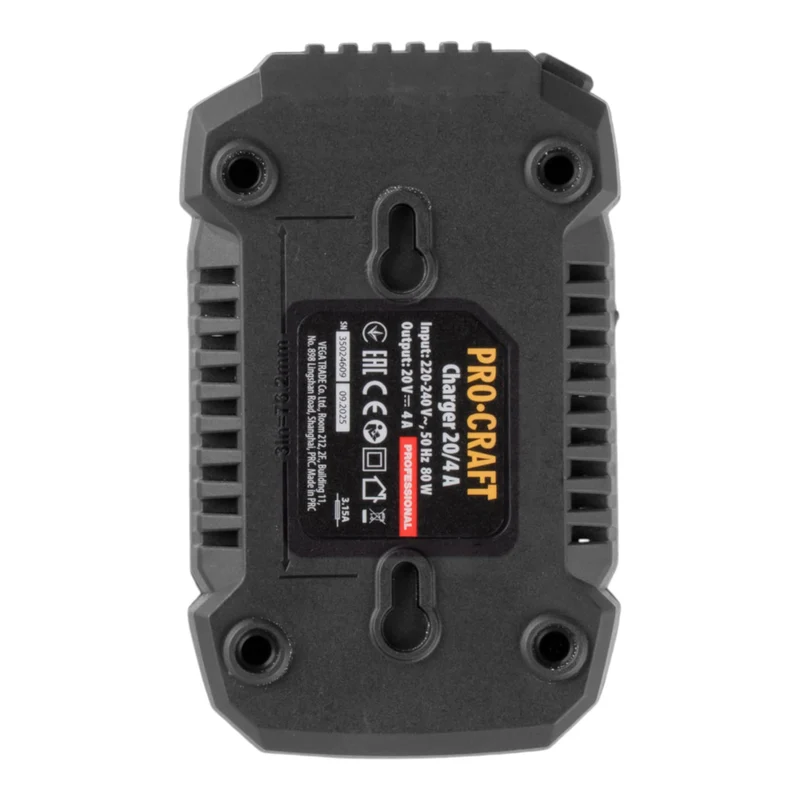 Procraft 20/4A Schnell Ladegerät 20 V 4 A für Li-Ion Akkus
