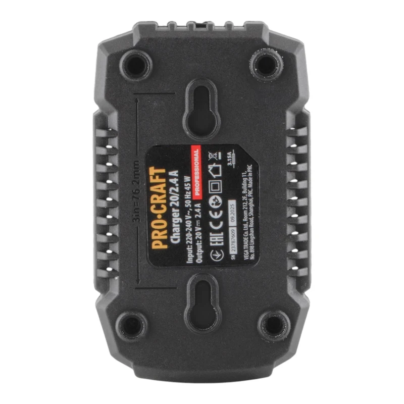 Procraft 20/2.4A Ladegerät 20 V 2,4 A für Li-Ion Akkus