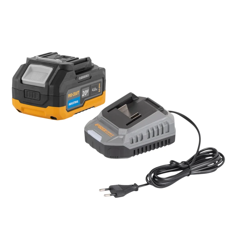 Procraft Starter Pack 20 V C20/2 Ladegerät 2 A + 1x 20/4 Industrial Akku 4,0 Ah