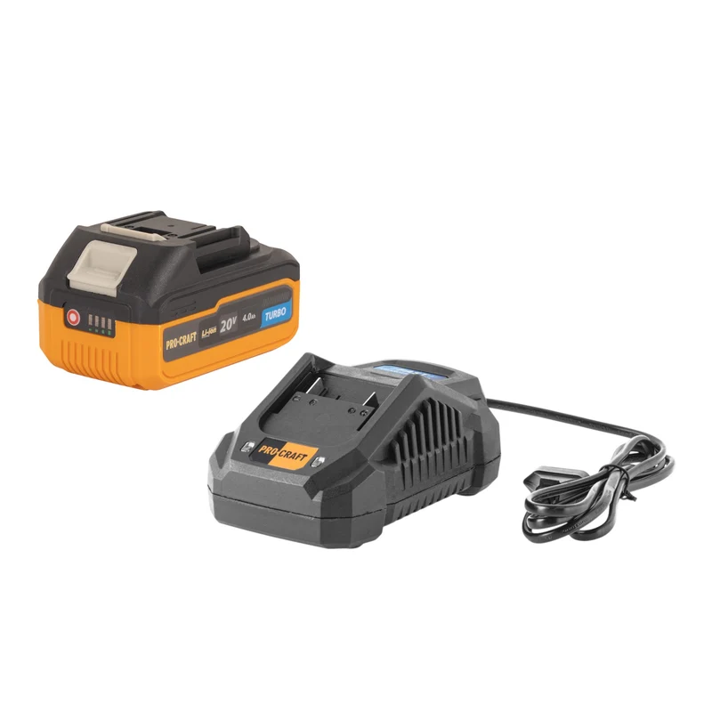 Procraft Starter Set 20 V 20/4A Schnell Ladegerät + 1x 20/4 Turbo Akku 4,0 Ah