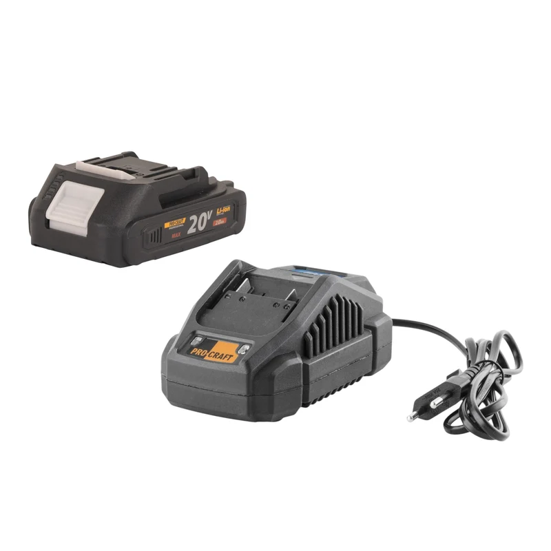 Procraft Starter Pack 20 V 20/2.4A Ladegerät + 1x 20/2A Akku 2,0 Ah