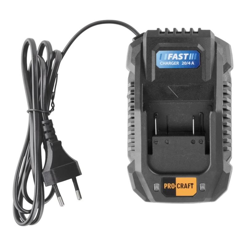 Procraft Starter Set 20 V 20/4A Schnell Ladegerät + 2x 20/2A Akku 2,0 Ah