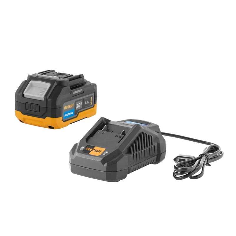 Procraft Starter Set 20 V 20/4A Schnell Ladegerät + 1x 20/4 Industrial Akku 4,0 Ah