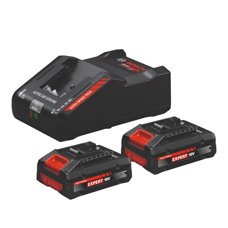 Bosch Starter Set 2x EXPERT EXBA 18V-40 Akku 4,0 Ah + EXPERT EXAL18V-160 Schnell Ladegerät