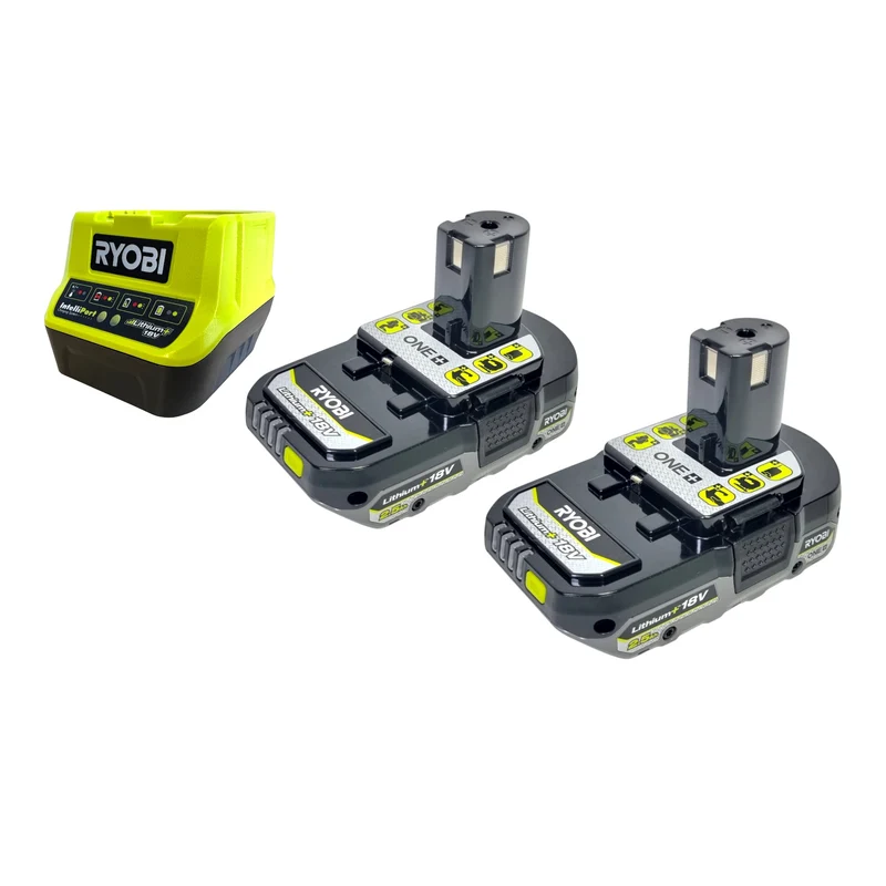 RYOBI RC18120-225C Schnell Ladegerät 18 Volt ONE+ + 2x Akku 18 V 2,5 Ah