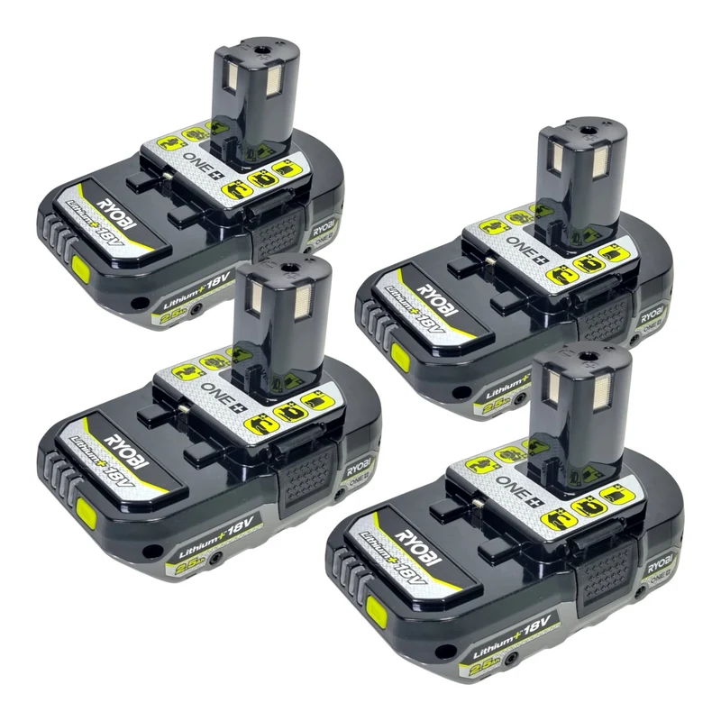 Ryobi 4x RB1825C Akku 18 V 2,5 Ah / 2500 mAh Li-Ion ONE+ ( 4x 5133005516 ) mit Ladestandanzeige