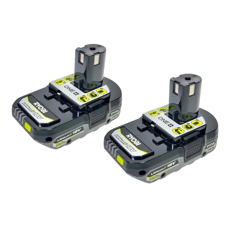 Ryobi 2x RB1825C Akku 18 V 2,5 Ah / 2500 mAh Li-Ion ONE+ ( 2x 5133005516 ) mit Ladestandanzeige
