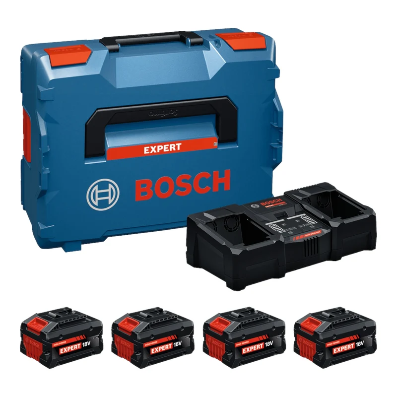 Bosch EXPERT 2x EXBA18V-55 + 2x EXBA18V-80 + EXAL18V2-320 Starter Set 18 V ( 1600A0373Y ) + 2x Akku 5,5 Ah + 2x Akku 8,0 Ah + Ladegerät 16 A + L-Boxx