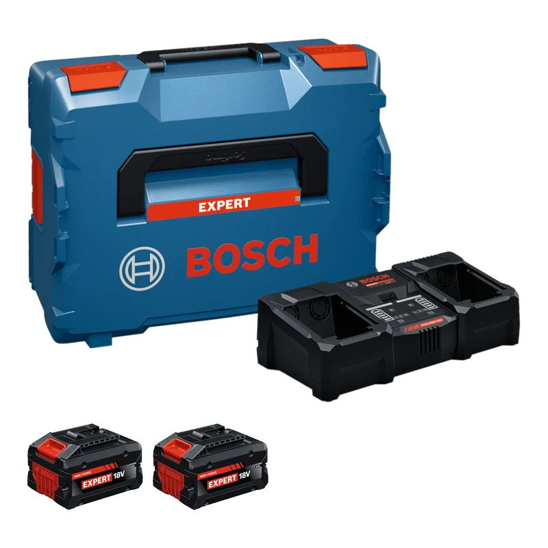 Bosch EXPERT 2x EXBA18V-80 + EXAL18V2-320 Starter Set 18 V ( 1600A0373X ) + 2x Akku 8,0 Ah + Ladegerät 16 A + L-Boxx