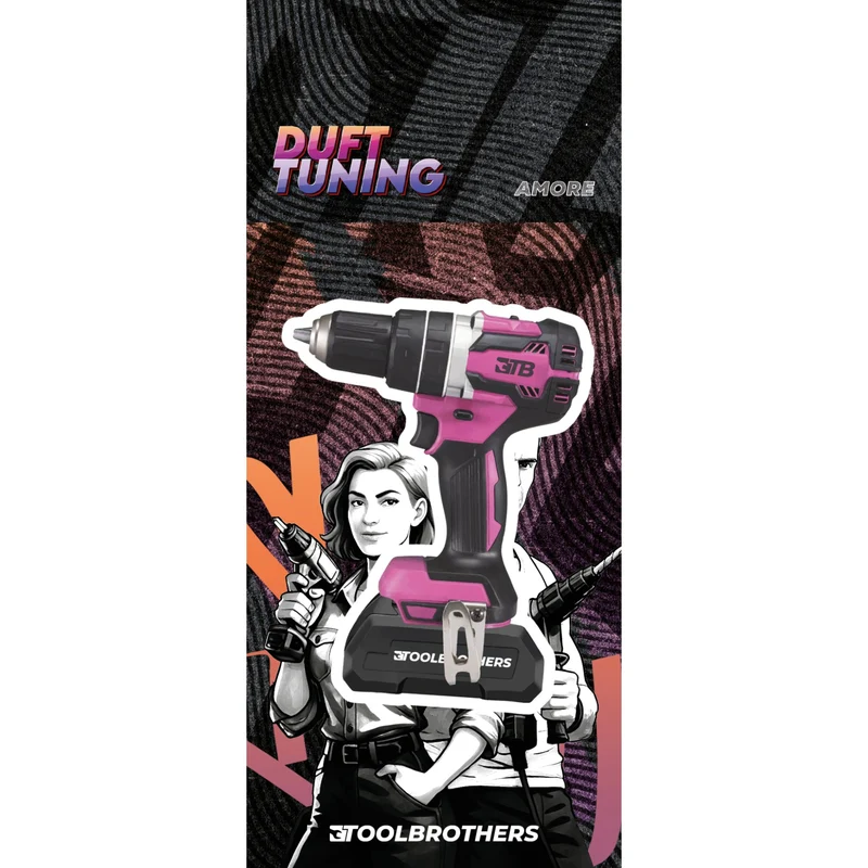 Toolbrothers Duftbaum - RICH ROSÉ AKKUSCHRAUBER Design - Duft AMORE - sanfte und blumige Duftnoten