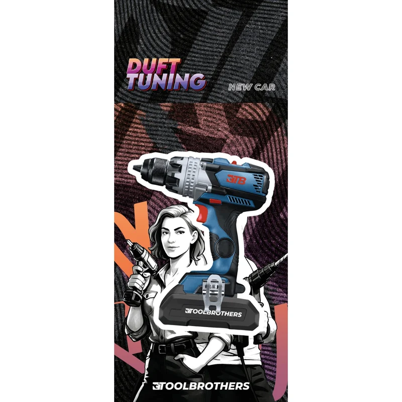 Toolbrothers Duftbaum - EXPERT BLUE AKKUSCHRAUBER Design - Duft NEW CAR - exotische Duftnoten