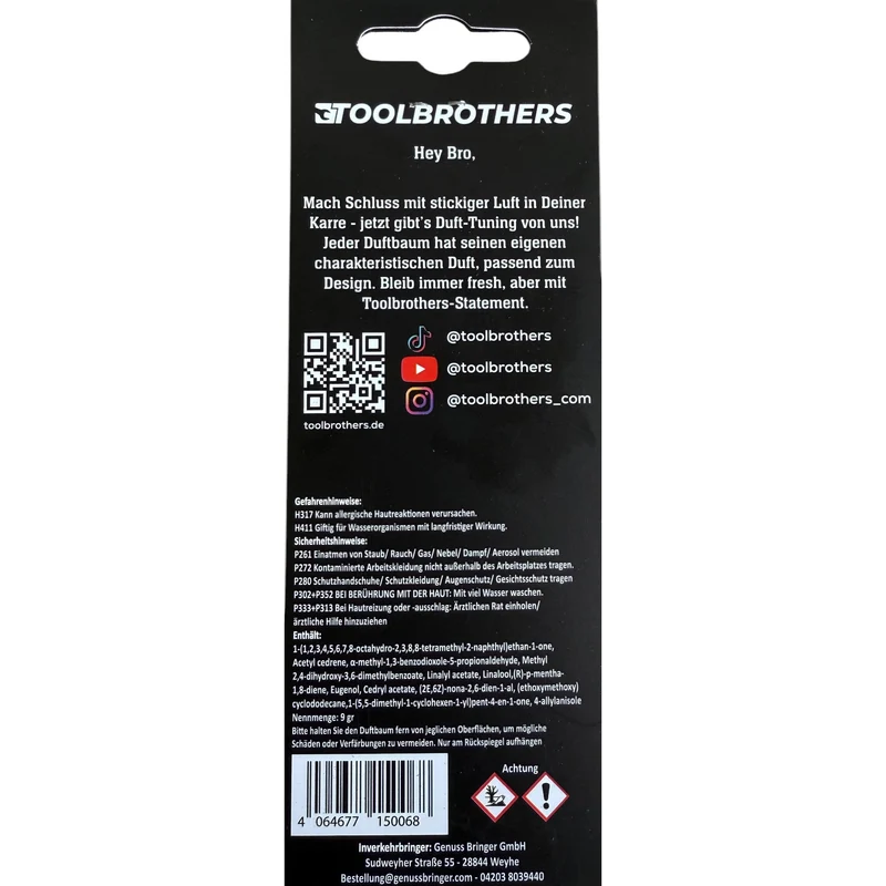 Toolbrothers Duftbaum - Romans Auto Design - Duft BOSS - maskuline und frische Duftnoten