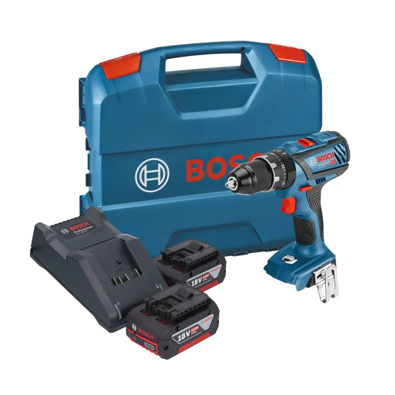 Bosch GSB 18V-28 Professional Akku Schlagbohrschrauber 18 V 63 Nm + 2x Akku 4,0 Ah + Ladegerät + L-Case