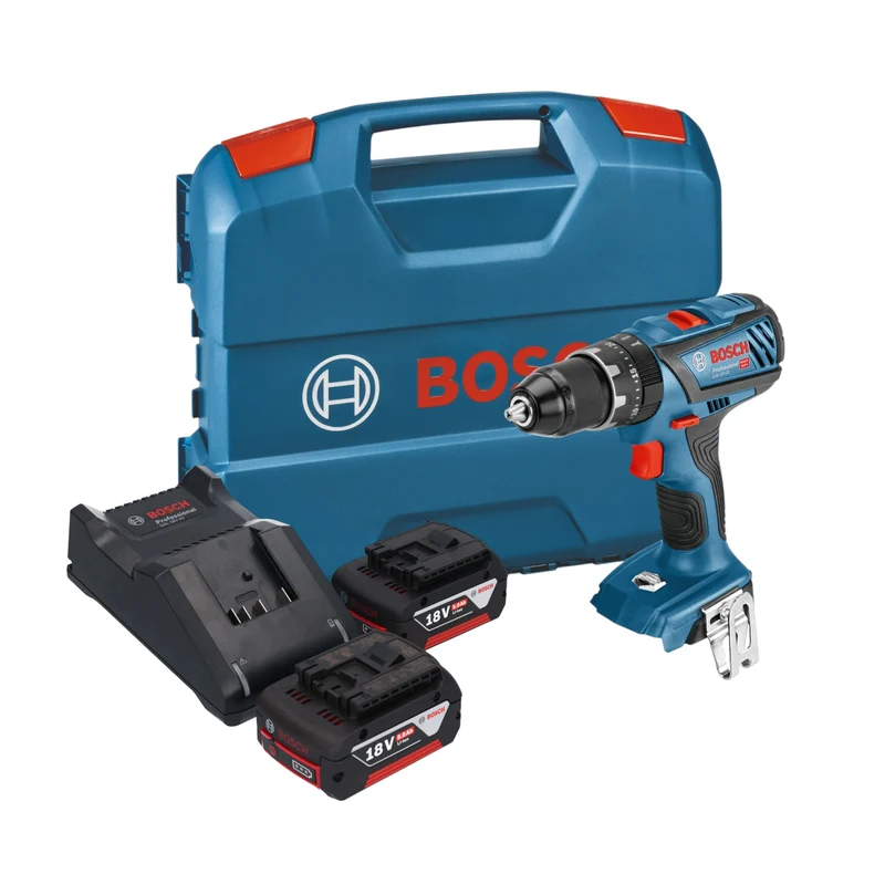 Bosch GSB 18V-28 Professional Akku Schlagbohrschrauber 18 V 63 Nm + 2x Akku 5,0 Ah + Ladegerät + L-Case