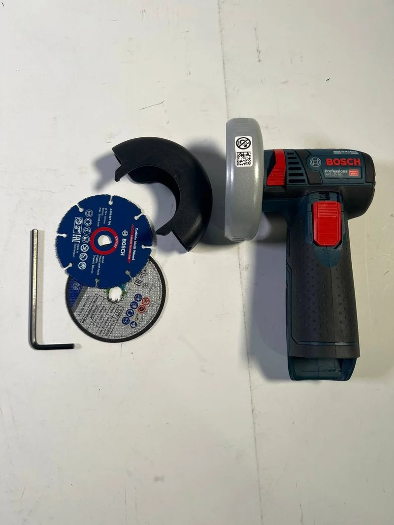 Bosch GWS 12V-76 Professional Akku Winkelschleifer 12 V 76 mm Brushless ( 06019F2003 ) + L-Boxx - ohne Akku, ohne Ladegerät - Leicht Gebraucht