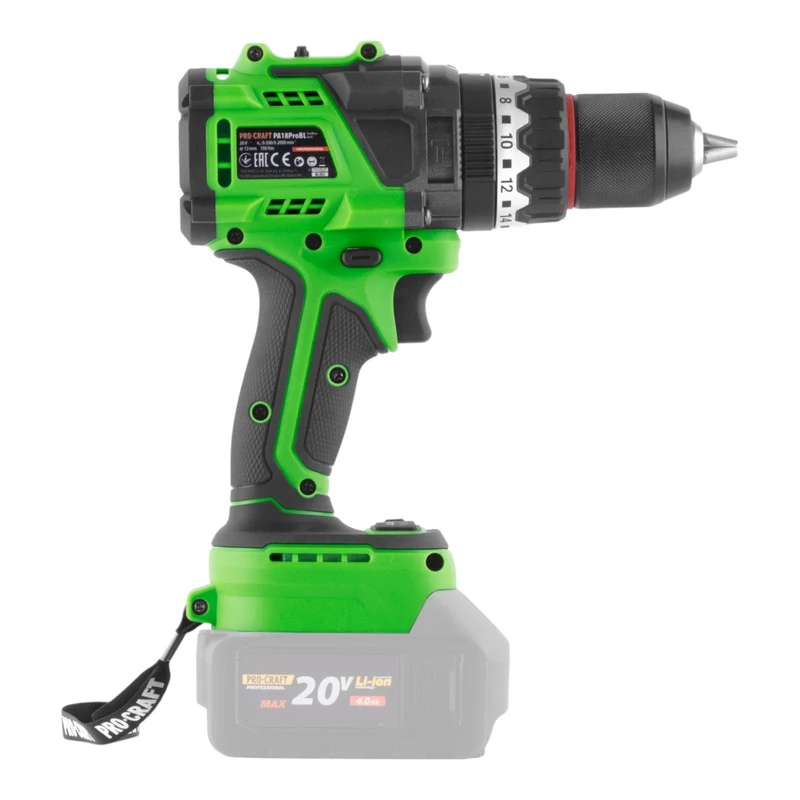 Procraft PA18ProBL-BB Akku Schlagbohrschrauber 20 V 180 Nm Brushless + 2x Akku 4,0 Ah + Ladegerät