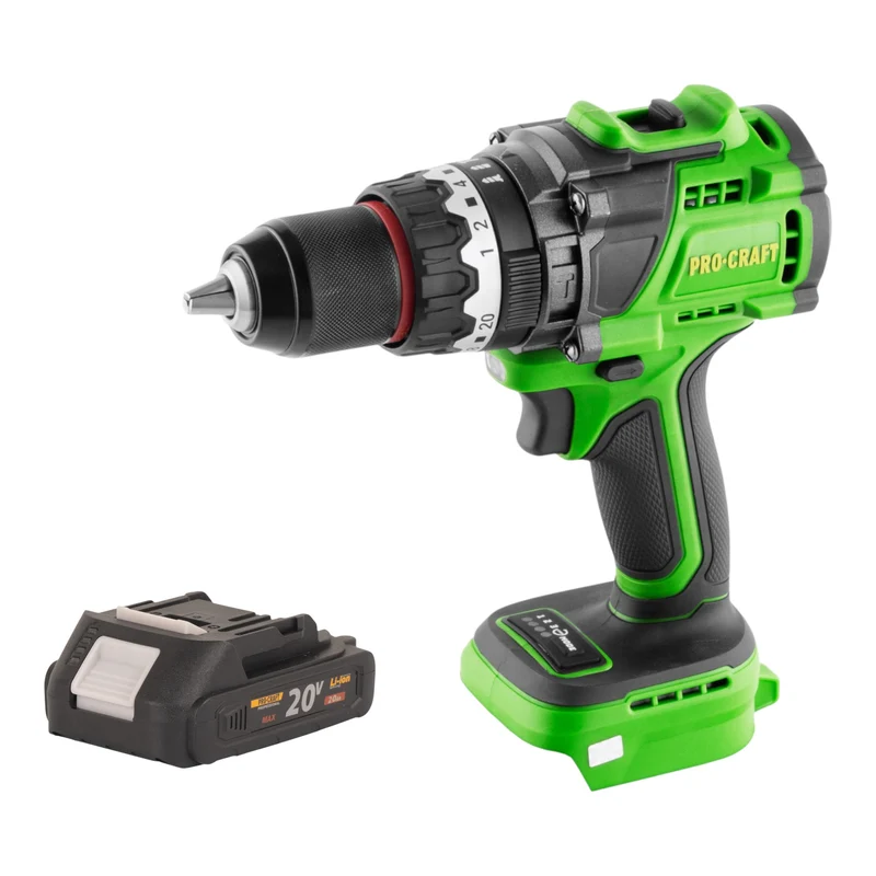 Procraft PA18ProBL-BB Akku Schlagbohrschrauber 20 V 180 Nm Brushless + 1x Akku 2,0 Ah - ohne Ladegerät
