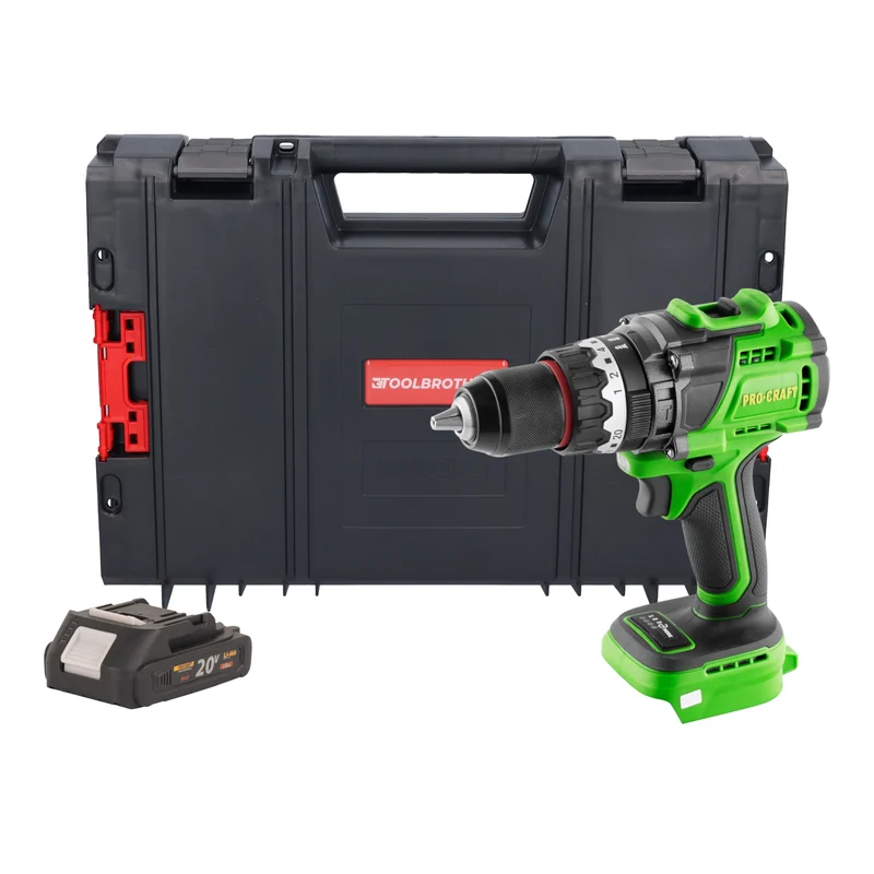 Procraft PA18ProBL-BB Akku Schlagbohrschrauber 20 V 180 Nm Brushless + 1x Akku 2,0 Ah + RHINO Toolcase - ohne Ladegerät