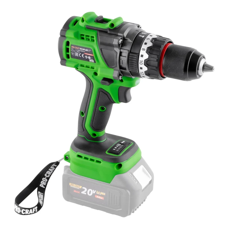 Procraft PA18ProBL-BB Akku Schlagbohrschrauber 20 V 180 Nm Brushless + 1x Akku 2,0 Ah + Ladegerät + RHINO Toolcase