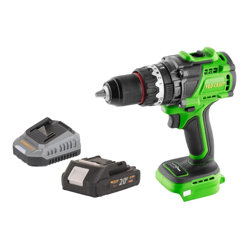 Procraft PA18ProBL-BB Akku Schlagbohrschrauber 20 V 180 Nm Brushless + 1x Akku 2,0 Ah + Ladegerät