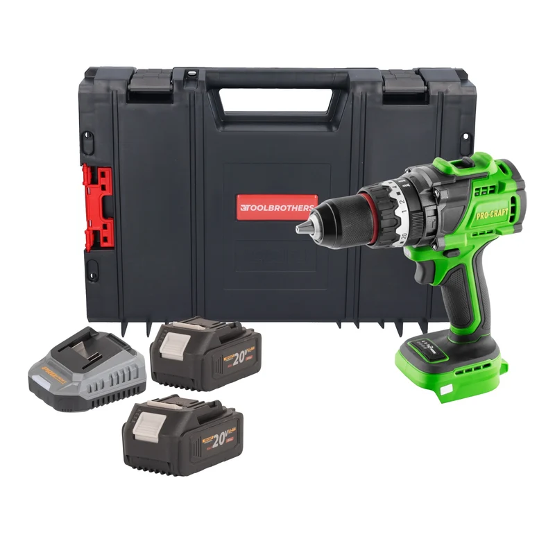 Procraft PA18ProBL-BB Akku Schlagbohrschrauber 20 V 180 Nm Brushless + 2x Akku 4,0 Ah + Ladegerät + RHINO Toolcase
